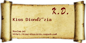 Kiss Dionízia névjegykártya